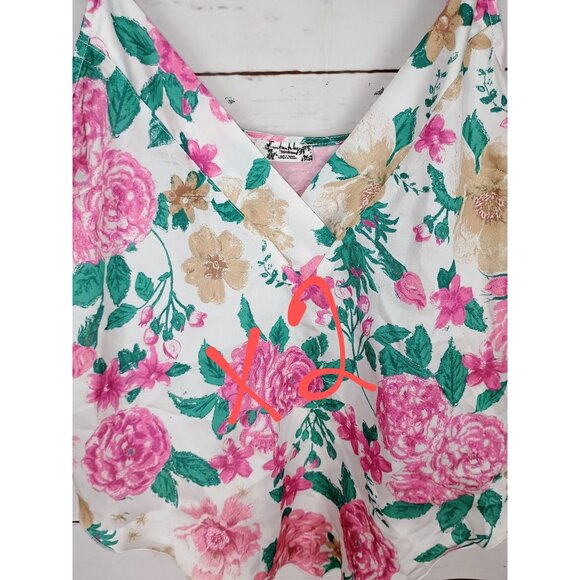 FREE‎ PEOPLE Intimately Handkerchief Hem Floral Satin Cami Tank Sz Small NWOT - Picture 8 of 10